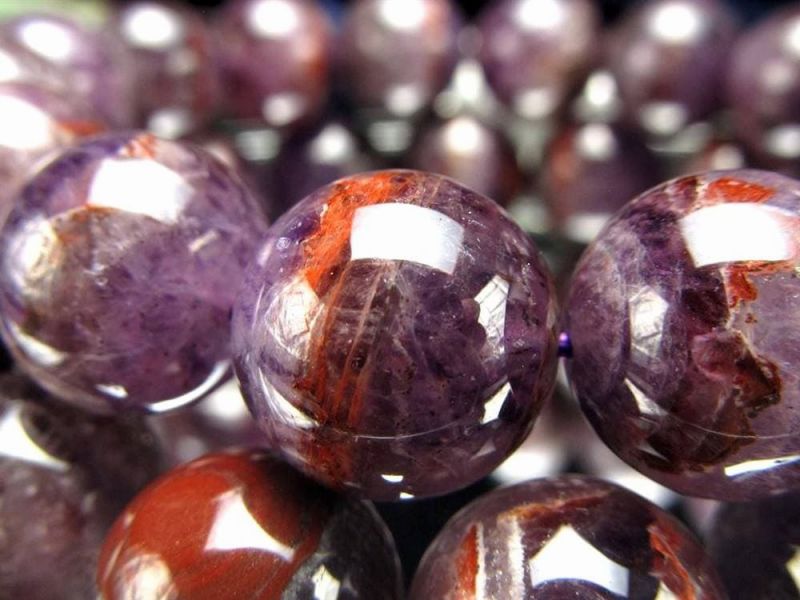 アメジスト強めの幻想パープル オーラライト23 ブレスレット 7mm-7.5mm×25珠前後 超希少 神秘の多鉱物結晶 復活と再生の象徴 カナダ産 パワーストーン 天然石