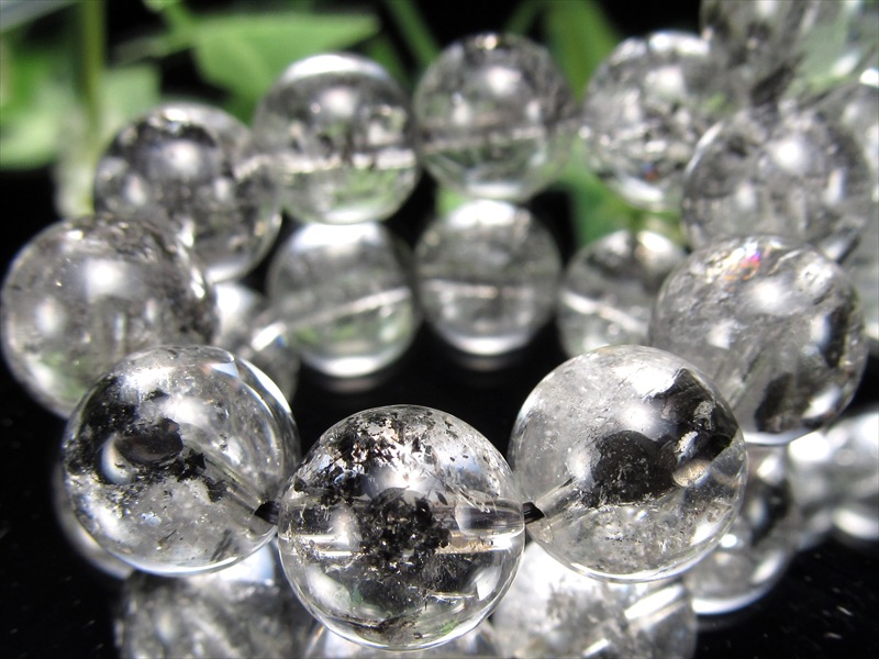 虹入り 4A エレスチャルクォーツ ブレスレット 11mm-11.5mm×19珠 最強パワー 骸骨水晶 水晶の最終形態 一点物 ヒマラヤ産 パワーストーン 天然石