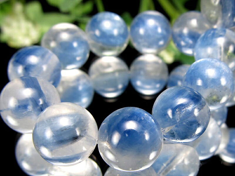 透明感抜群 3A+ カイヤナイトシリカ ブレスレット 9.5mm-10mm×20珠 つやつや濃厚ブルー 独立心や探究心を強める石 一点もの タンザニア産 bl-p-g