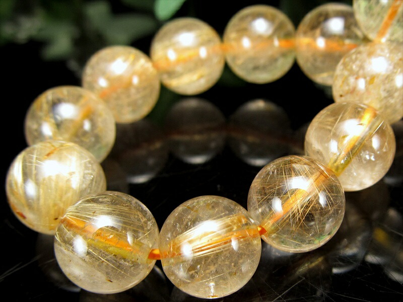 2A ゴールドルチル ブレスレット 9mm-9.5mm×22珠 ギラギラゴールド 金運の代表石 一点もの ブラジル産 パワーストーン 天然石