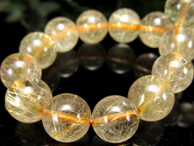 2A ゴールドルチル ブレスレット 8.5mm-9mm×24珠 ギラギラゴールド 金運の代表石 一点もの ブラジル産 パワーストーン 天然石