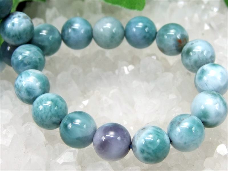 お買い得品質 3A パープルラリマー ブレスレット 8.5mm×25珠 入手困難 愛と平和の石 カリブ海に咲いた紫の奇跡・ペクトライト 1点もの ドミニカ共和国産
