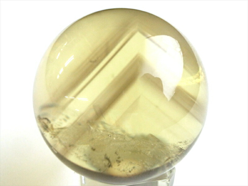 天翔ける虹の架け橋 更にファントムも 5A ラダー・虹 シトリン 丸玉 台座付き 直径約39mm 重さ84g 金運 財運 幸運 お守りにも 一点もの ブラジル産