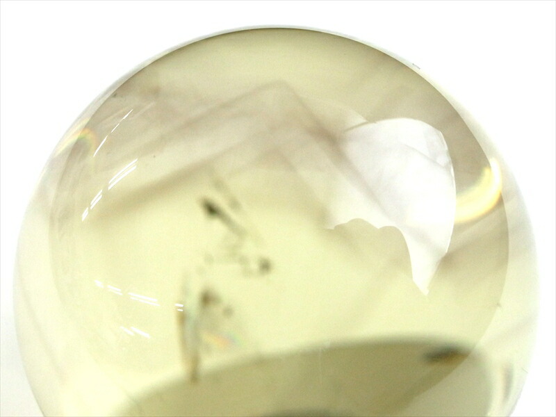天翔ける天使の架け橋 ファントムとラダー共演 5A 超透明 シトリン 丸玉 台座付き 直径約44mm 重さ117g 透明感抜群 金運 財運 幸運 お守りにも 一点もの