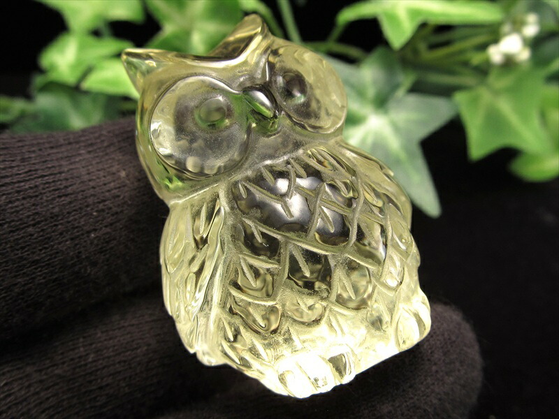 高品質 シトリン フクロウ彫り 止まり木 流木台座 付き 高さ41mm 重さ42g 富をもたらす商売繁盛の石 黄水晶 幸運を呼び込む鳥 縁起物ふくろう 不苦労 1点物
