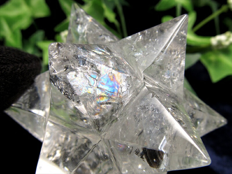 超希少レムリアンシード贅沢使用 水晶 アステロイド 小星型12面体 置物 最大幅約68mm 重さ約84g 五芒星と六芒星と正十二面体を兼ね備える 精神と肉体の調整に