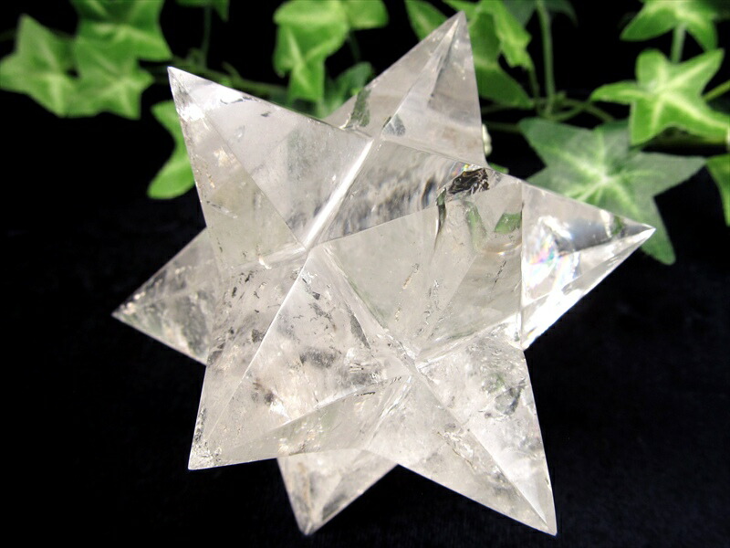 超希少レムリアンシード贅沢使用 水晶 アステロイド 小星型12面体 置物 最大幅約82mm 重さ229g 五芒星と六芒星と正十二面体を兼ね備える 精神と肉体の調整に