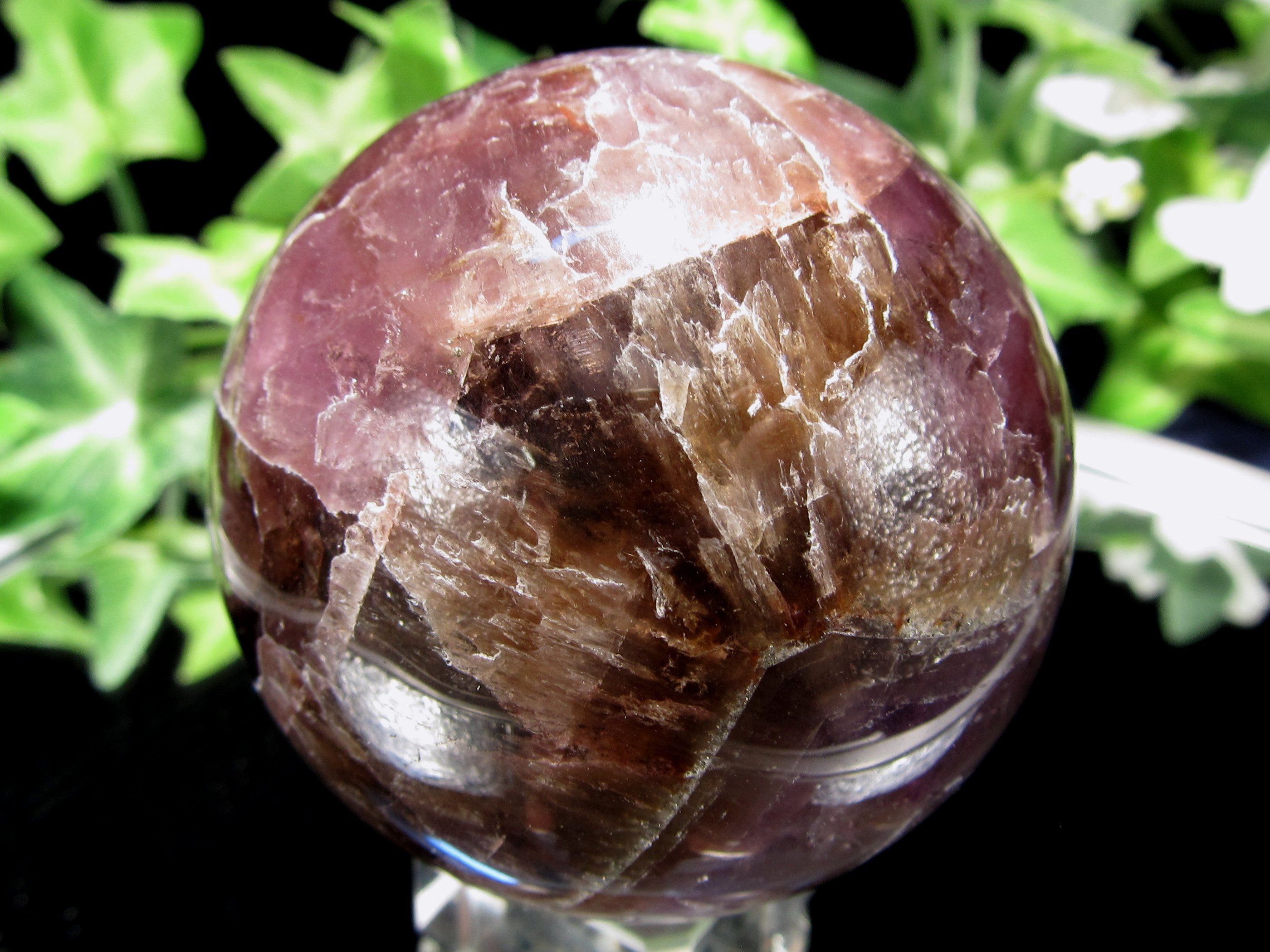 オーラライト23 丸玉置物 台座付き 直径54mm 重さ213g 聖なるブループリントの石 23種複合鉱物 カナダ産 パワーストーン 天然石