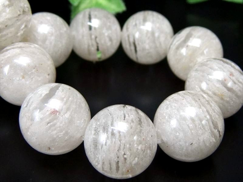 大特価 AA+ 千層ホワイトガーデンファントムクォーツ ブレスレット 16mm-16.5mm×14珠 正統派千層ガーデン 正財・長寿をもたらす守り石