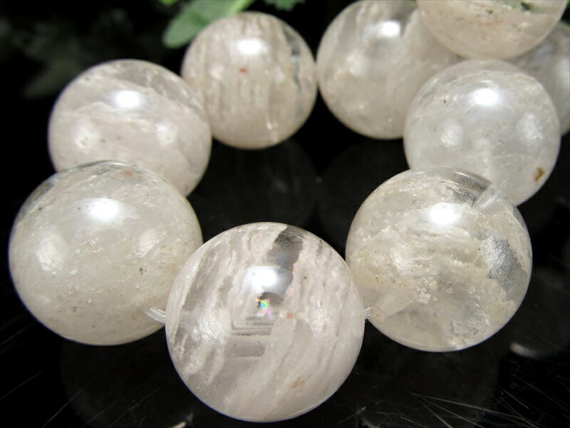大特価 AA+ 千層ホワイトガーデンファントムクォーツ ブレスレット 16mm-16.5mm×14珠 正統派千層ガーデン 正財・長寿をもたらす守り石