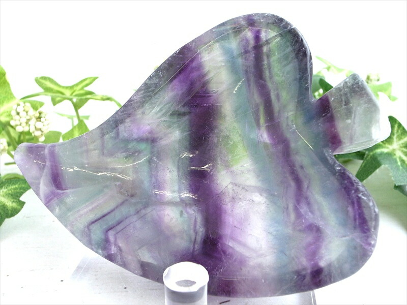 小物が浄化できる小皿 マルチカラーフローライト パプリカ型 小皿 置物 重さ193g そのまま飾っても可愛い ブラジル産 パワーストーン 天然石