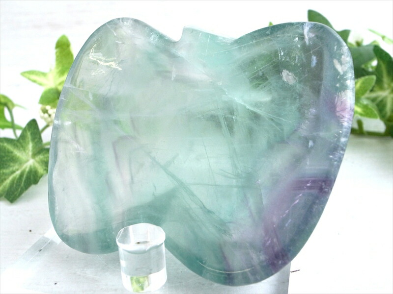 小物が浄化できる小皿 マルチカラーフローライト りんご型 小皿 置物 重さ168g そのまま飾っても可愛い ブラジル産 パワーストーン 天然石