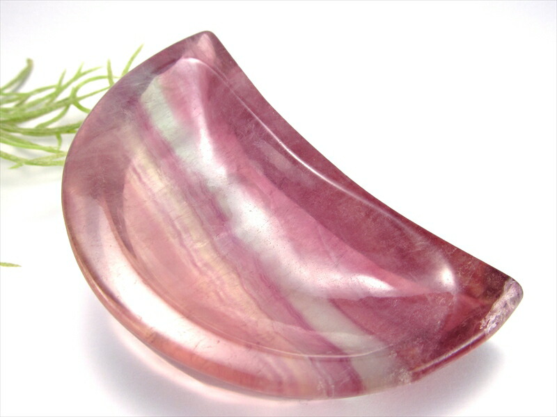小物が浄化できる小皿 マルチカラーフローライト クレセントムーン型 小皿 置物 重さ158g そのまま飾っても可愛い ブラジル産 パワーストーン 天然石