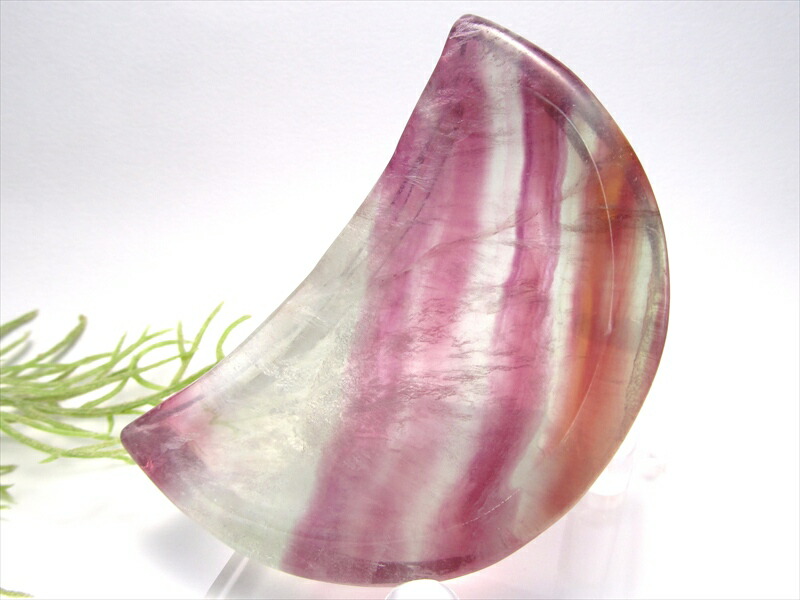 小物が浄化できる小皿 マルチカラーフローライト クレセントムーン型 小皿 置物 重さ175g そのまま飾っても可愛い ブラジル産 パワーストーン 天然石