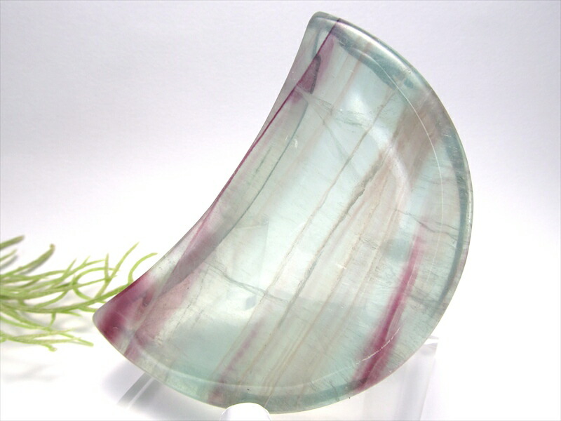 小物が浄化できる小皿 マルチカラーフローライト クレセントムーン型 小皿 置物 重さ191g そのまま飾っても可愛い ブラジル産 パワーストーン 天然石