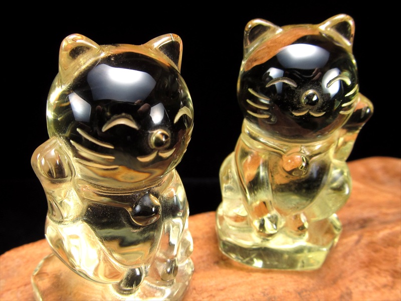 シトリン 招き猫 置物 高さ約4.5cm-5cm 1個売り 商売繁盛や良縁 金運や幸運 身近な福を招いてくれるミニにゃんこ 商売繁盛最強の組み合わせ お守りとしても