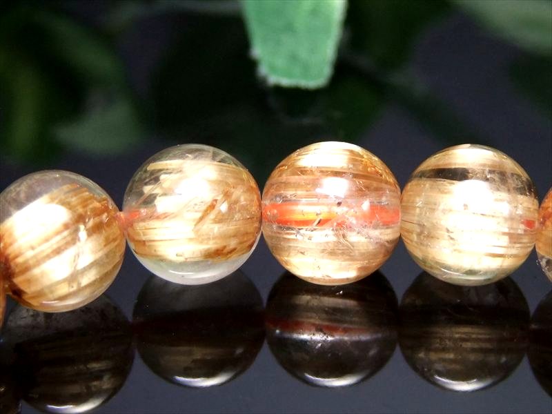 キャッツアイ効果あり 5A キャッツアイ ゴールドルチルクォーツ ブレスレット 8mm-8.5mm×23珠 ギラギラゴールド 一点もの ブラジル産 bl- パワーストーン