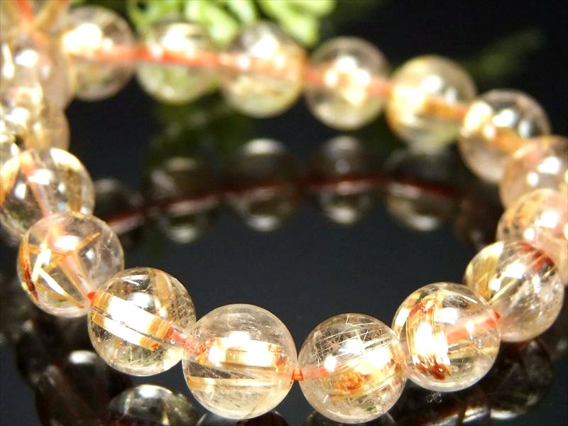 板針タイチン 4A タイチン ゴールドルチル ブレスレット 7mm-7.5mm×26珠 ギラギラゴールド 金運の代表石 一点もの ブラジル産 パワーストーン 天然石
