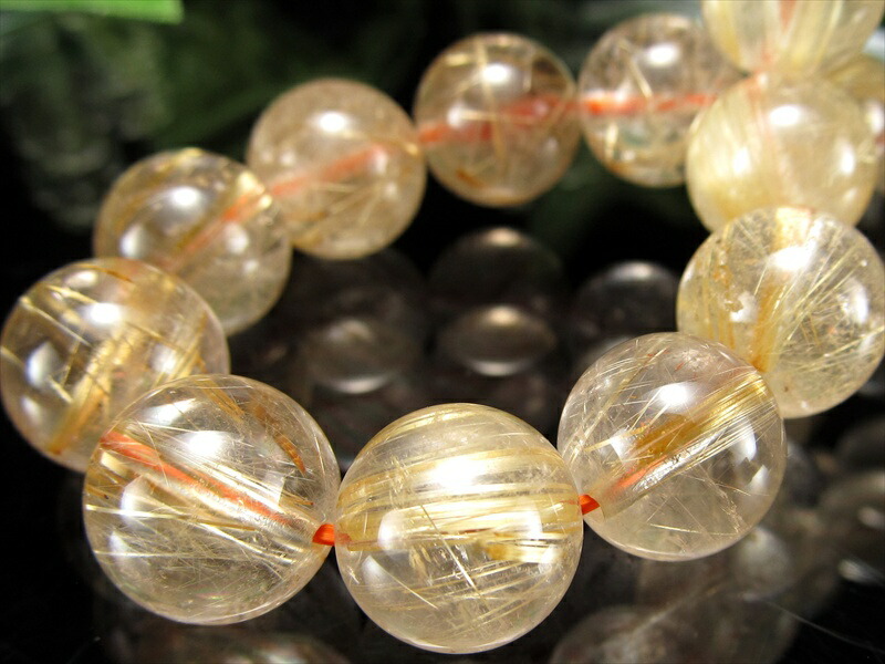 繊細針 3A+ ゴールドルチル クォーツ ブレスレット 11mm-11.5mm×19珠 ルチル際立つ透明感 金運の代表石 一点もの ブラジル産 パワーストーン 天然石