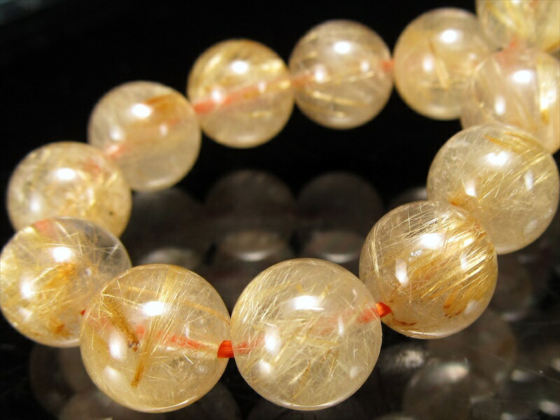 繊細針 3A+ ゴールドルチル クォーツ ブレスレット 8.5mm-9.5mm×22珠 ルチル際立つ透明感 金運の代表石 一点もの ブラジル産 パワーストーン 天然石