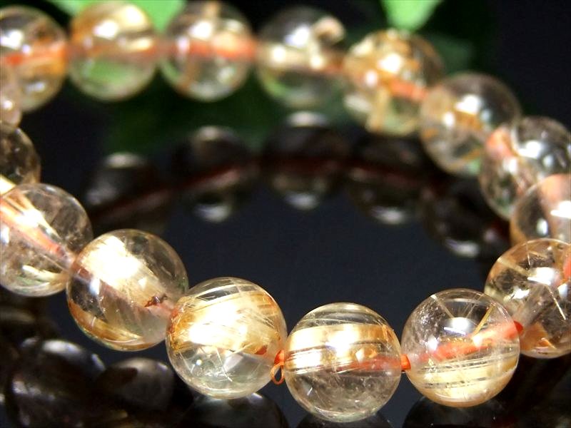板状タイチン 4A タイチン ゴールドルチル ブレスレット 7mm-7.5mm×26珠 ギラギラゴールド 金運の代表石 一点もの ブラジル産 bl-p パワーストーン 天然石