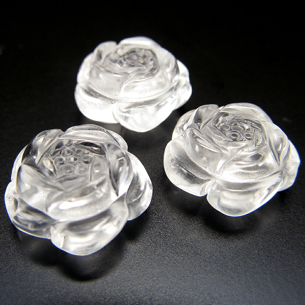 値段確認 激安宣言 1粒売り 天然水晶 蓮の花型 ビーズ 幅約13mm 澄んだ輝きを放つ天然水晶 浮き彫り立体彫刻ビーズ 4月の誕生石 ブラジル産 パワーストーン
