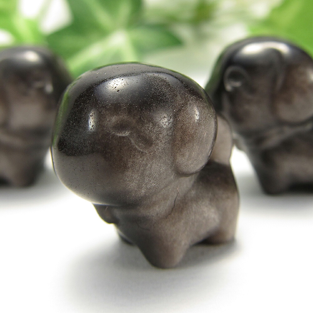 激安宣言 1珠販売 シルバーオブシディアン 犬パーツ 高さ約19mm×幅約14mm 丸く可愛い造形と深みある輝き 邪気を映し真実を見抜く守護石 メキシコ産