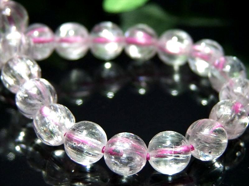 5A キャッツアイ クンツァイト ブレスレット 6mm-6.5mm×30珠 きらりと目を引くキャッツアイ効果 キラキラ反射 リチア輝石 新しい9月の誕生石 一点物
