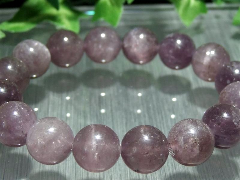 キャッツアイ珠有り 4A マリアライト バイオレットスキャポライト ブレスレット 13mm×16珠 独特のキャッツアイ効果 心を癒やす 慈愛のパワー 一点もの