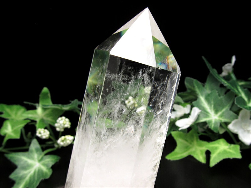 水晶 ポイント 六角柱 置物 高さ133mm 重さ303g 極上超透明 水晶 クリスタル 水晶ポイント 浄化 インテリア 一点もの ブラジル産 パワーストーン 天然石