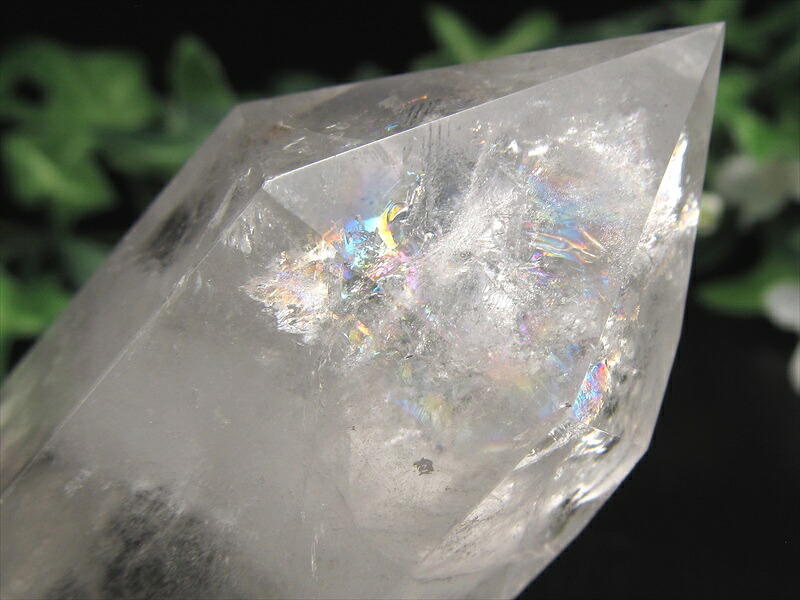 虹入り 水晶 ポイント 六角柱 置物 高さ136mm 重さ259g 極上超透明 水晶 クリスタル 水晶ポイント 浄化 インテリア 一点もの ブラジル産 パワーストーン