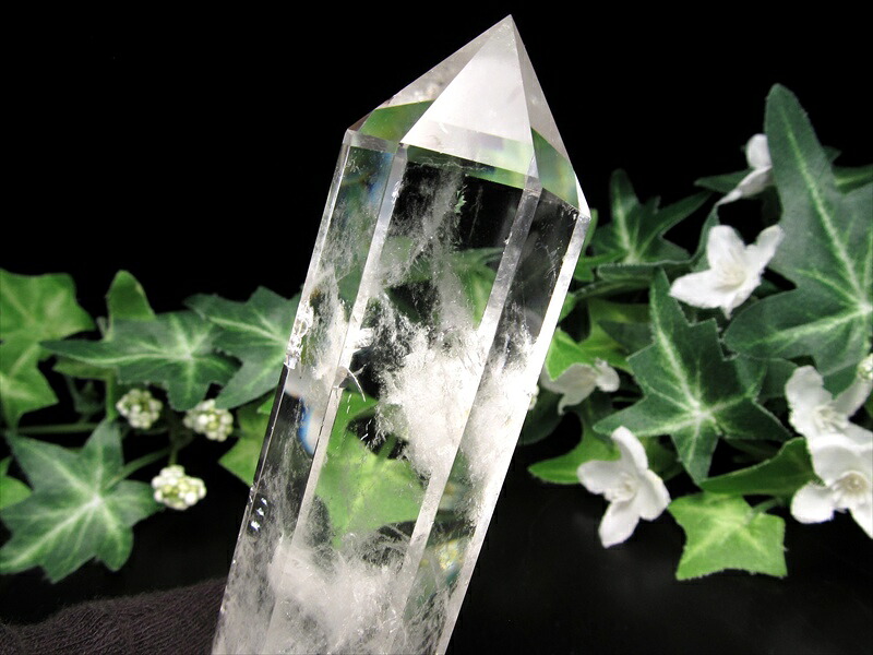 水晶 ポイント 六角柱 置物 高さ137mm 重さ211g 極上超透明 水晶 クリスタル 水晶ポイント 浄化 インテリア 一点もの ブラジル産 パワーストーン 天然石
