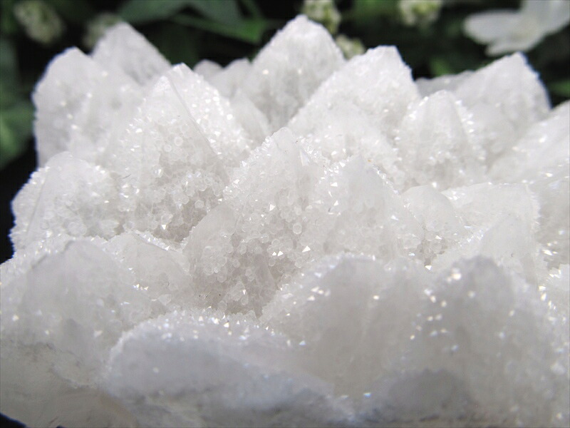 新雪の様なキラキラ スノーホワイト ドゥルージーキャップ クォーツ クラスター 最大幅85mm 重さ230g 氷の様なキラキラ ドゥルージー 結晶 水晶