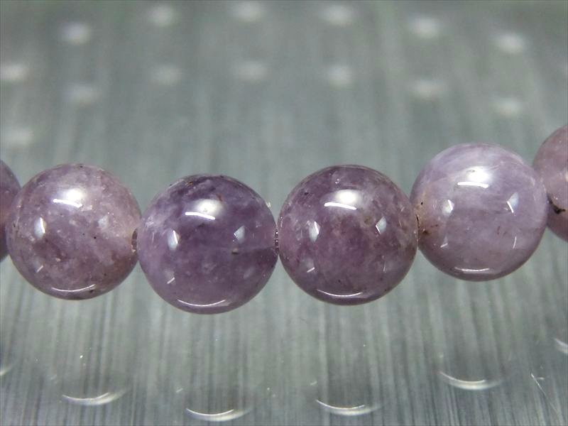 抜粋鑑別済み 4A マリアライト バイオレットスキャポライト ブレスレット 8mm-8.5mm×23珠 心を癒やす 慈愛のパワー 一点もの アフガニスタン産