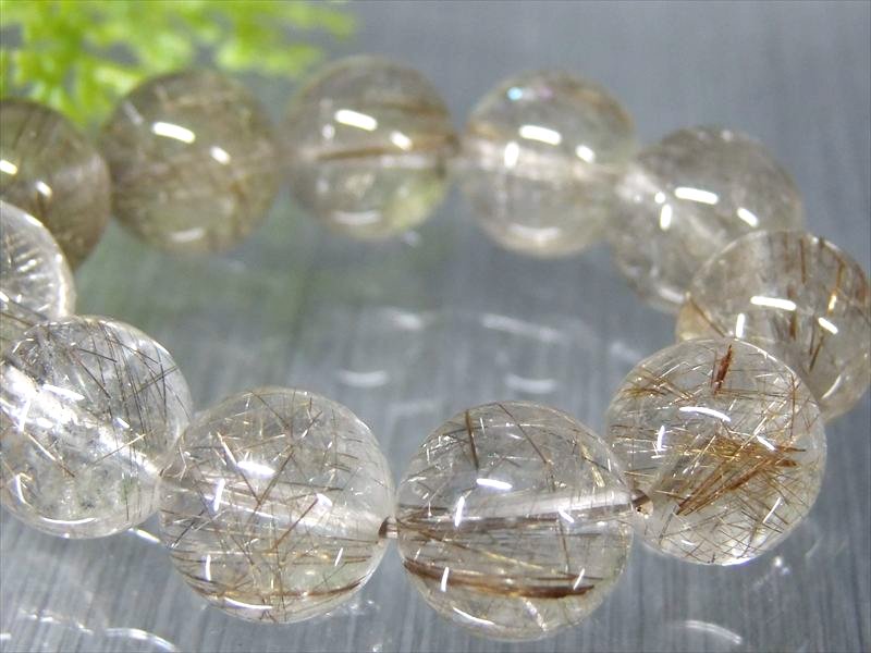 4A+ シルバールチルクォーツ ブレスレット 11.5mm-12mm×18珠 希少な透明水晶シルバールチル 銀針 パワーストーン ブラジル産 パワーストーン 天然石