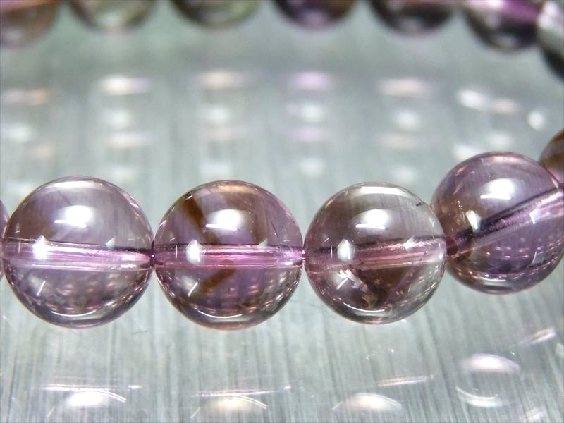 ファントム有り 3A アメトリン ブレスレット 9.5mm-10mm×20珠 透明感抜群 最高の能力を引き出す石 2種の鉱物が織り成す神秘の石 1点もの ブラジル産