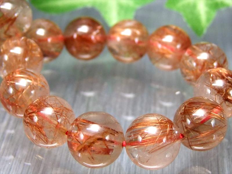希少な タイチン針 4A オレンジ ルチルクォーツ ブレスレット 11mm-11.5mm×18珠 金運と活力の石 一点もの ブラジル産 パワーストーン 天然石 タイチンルチル