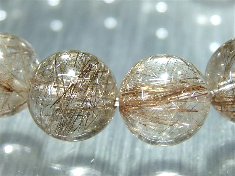 これぞシルバー針 4A+ シルバールチルクォーツ ブレスレット 12.5mm-13mm×17珠 煌き抜群 繊細シルバー針 水晶と針の絶妙バランス ビジネスのお守りに