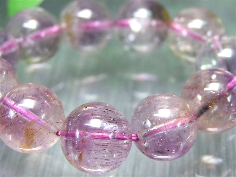 4A アメジスト エレスチャル ブレスレット 10.5mm-11mm×19珠 セイクリッドセブン ｜ アメジストスーパーセブン 一点もの パワーストーン ブラジル産