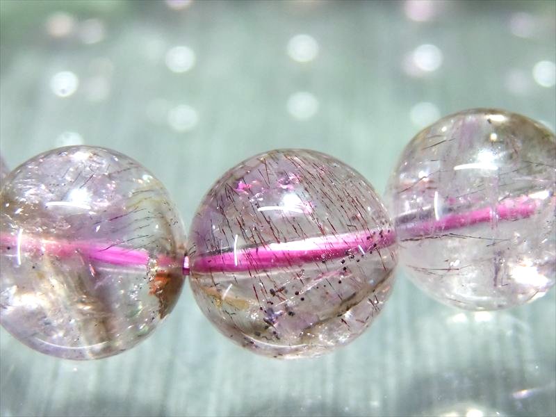 4A アメジスト エレスチャル ブレスレット 11.5mm-12mm×18珠 セイクリッドセブン ｜ アメジストスーパーセブン 一点もの パワーストーン ブラジル産