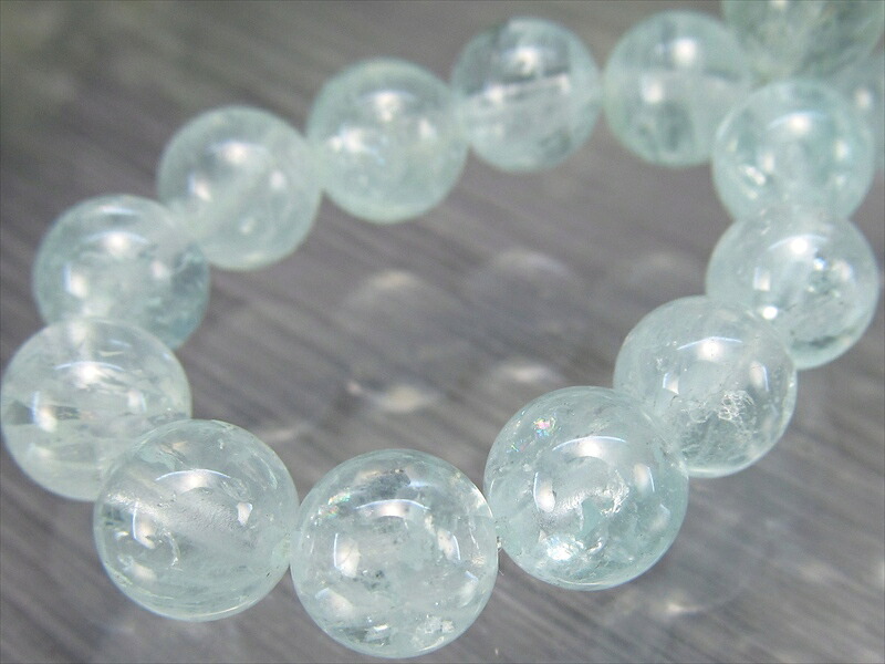 淡く上品な ブルーカラー 3A シンデレラ アクアマリン ブレスレット 7mm-7.5mm×25珠 3月誕生石 海の守護石 美しい若さと幸せな喜びの象徴