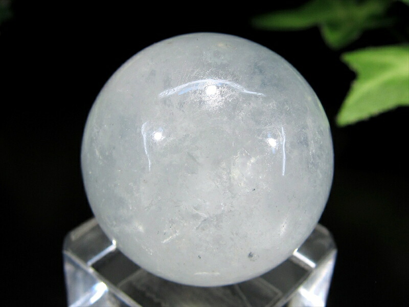 高品質 潤いたっぷり ゴシェナイト 丸玉 台座付 直径26mm 重さ25g ベリル 3月誕生石 海の守護石 美しい若さと幸せな喜びの象徴 夏色 スフィア ブラジル 産