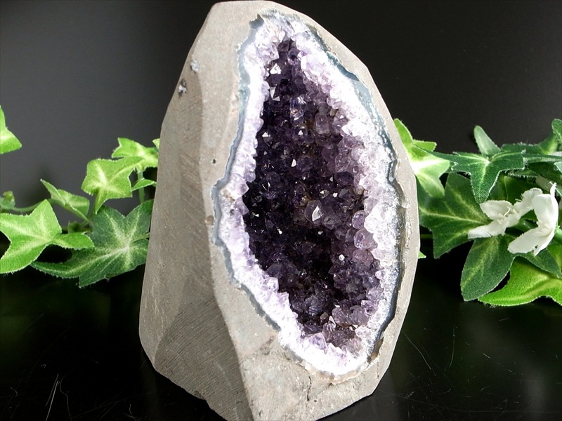 3A アメジスト クラスター スタンドタイプ 高さ90mm 重さ406g 美結晶 愛の守護石 浄化やインテリアに 紫水晶 天然石 1点物 ウルグアイ 産 パワーストーン