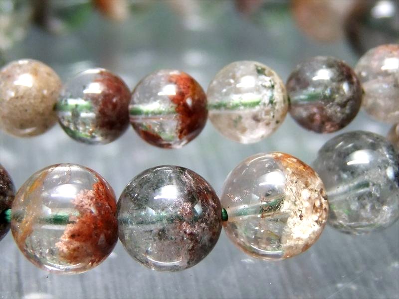 3A MIX ガーデンクォーツ ブレスレット 約9mm×21珠前後 超透明 心の癒し 健康運 財運のお守りに ブラジル産 bl-p パワーストーン 天然石