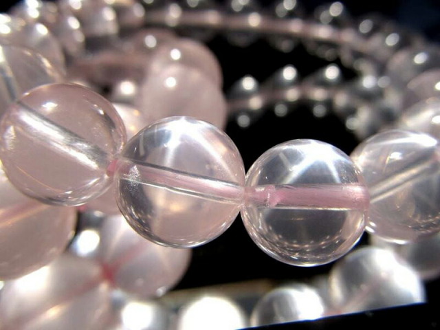 スターローズクォーツ ブレスレット 12mm-12.5mm×17珠前後 超人気 星ローズ 女神と天使のエネルギーが宿る守護石 動画あり マダガスカル産 bl-p