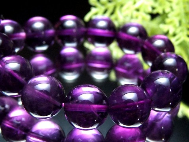 濃い紫ウルグアイ産 5A アメジスト ブレスレット 10.5mm-11mm×19珠  