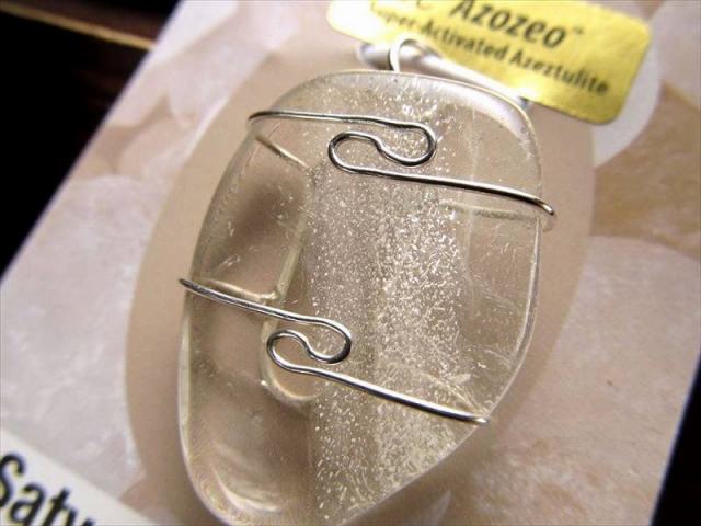 正規品 H&E サチャロカ クリア アゼツライト アゾゼオ ワイヤーラップペンダントトップ 1個売り ヘブン&アース社 Satyaloka Clear Azeztulite Azozeo