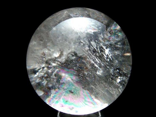 全てを超える特大レインボー 巨大水晶丸玉 天然虹入り水晶 クリスタル 
