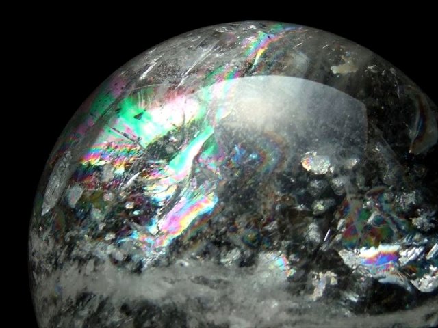 全てを超える特大レインボー 巨大水晶丸玉 天然虹入り水晶 クリスタル 