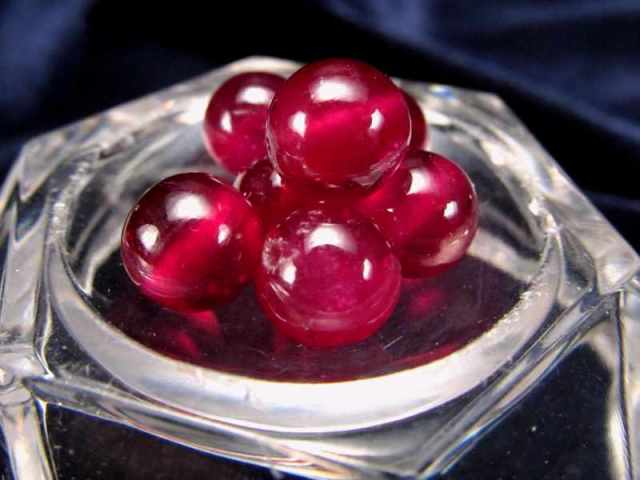 粒売り 最高級プレミアランク 宝石質ルビー バラ珠売り 7.5mm-8mm 透明  